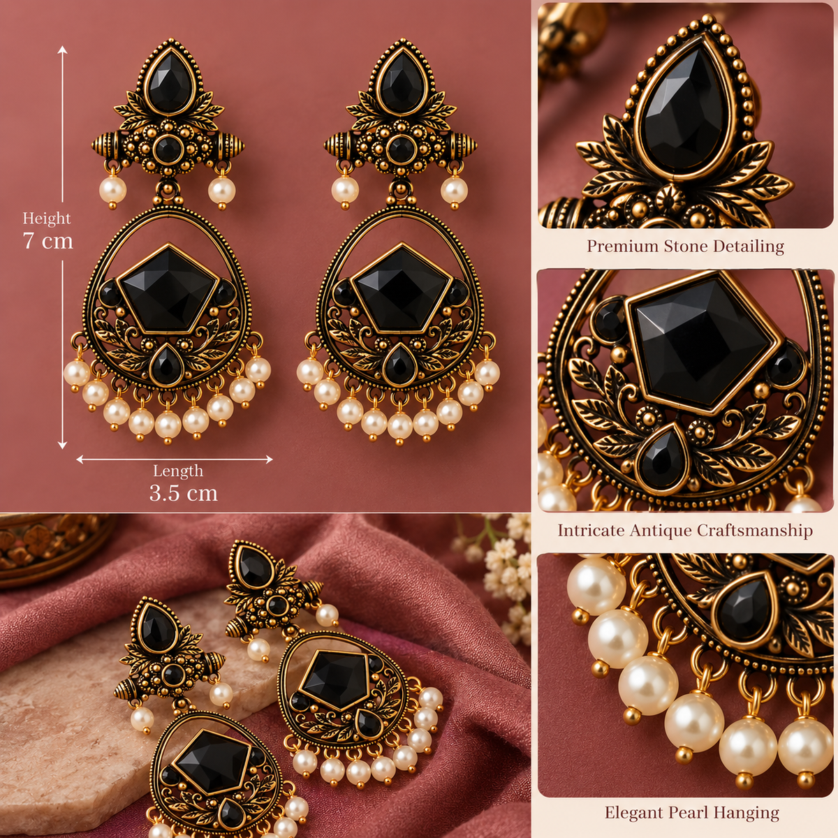 Mehndi Gold Noir Chandeliers