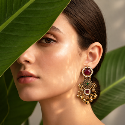 Traditional Royal Ruby Heritage Earring