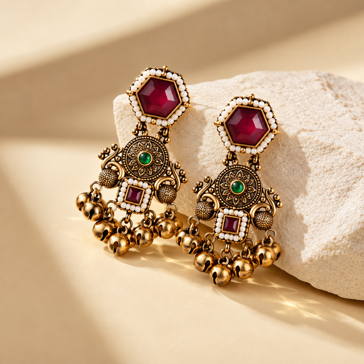 Traditional Royal Ruby Heritage Earring