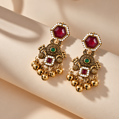 Traditional Royal Ruby Heritage Earring