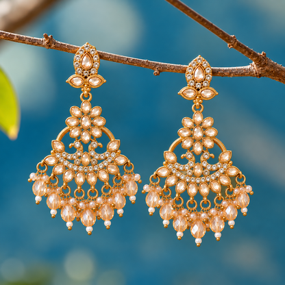 Elegant Peacock Chandelier Earrings