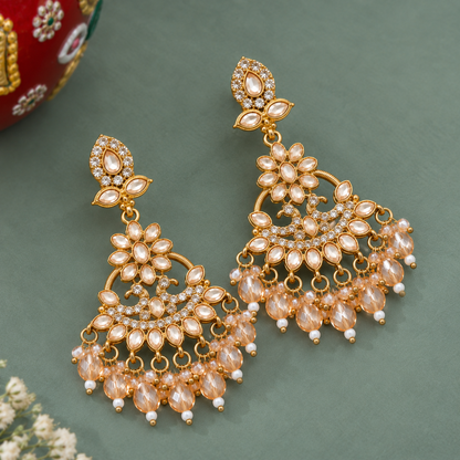 Elegant Peacock Chandelier Earrings