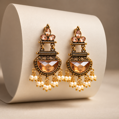 Antique Gold Pearl Earrings