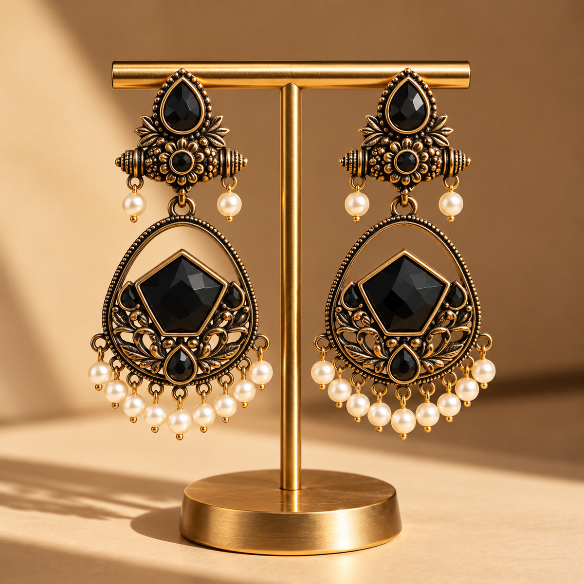 Mehndi Gold Noir Chandeliers
