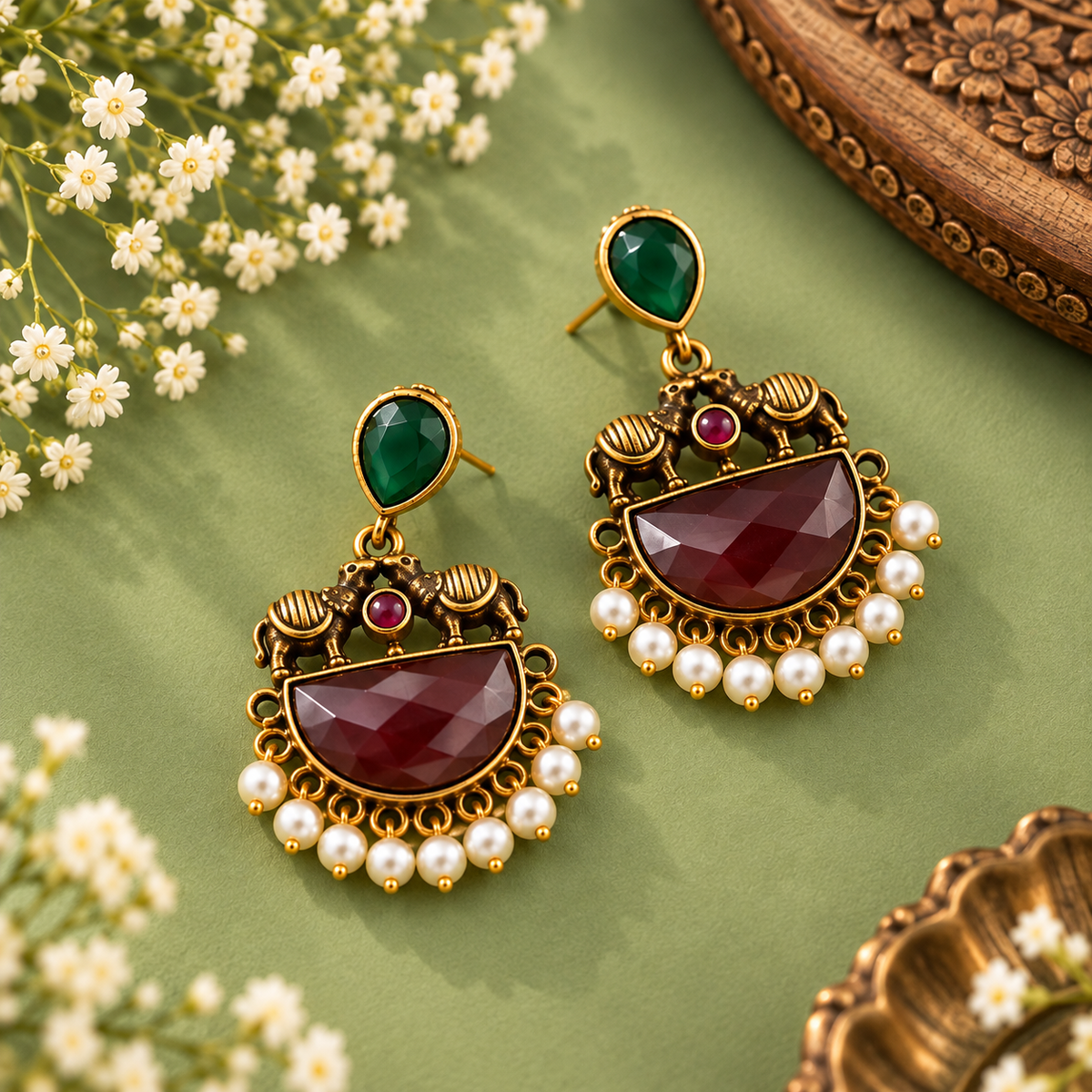 Emerald Heritage Earrings